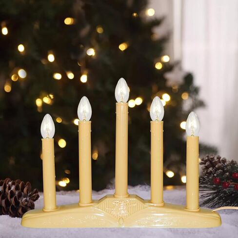 2 Pack Christmas Electric Window Candles, Christmas Window Candles with 4 C7 Clear Bulbs(2 Spare), Plug in Ivory Candle Lamp for Window Home Table Party Christmas Decoration in Saudi Arabia