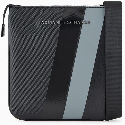 Armani Exchange Dylan Flat Crossbody ، Black/Black in Saudi Arabia