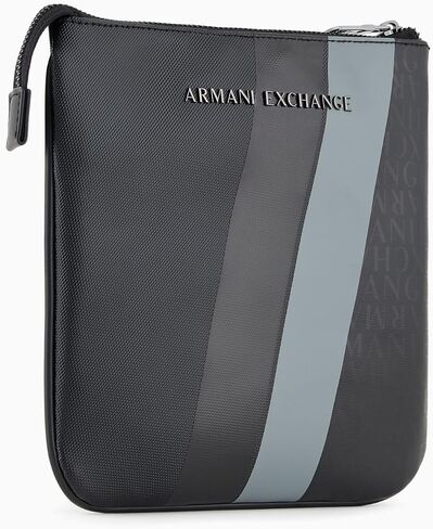 Armani Exchange Dylan Flat Crossbody ، Black/Black in Saudi Arabia