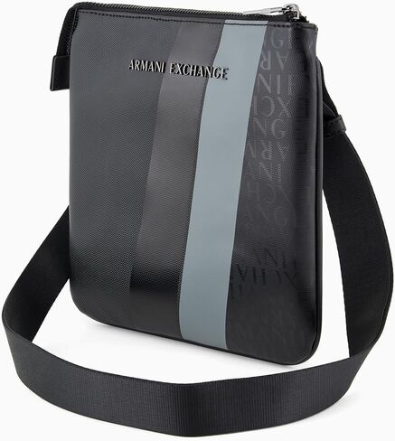 Armani Exchange Dylan Flat Crossbody ، Black/Black in Saudi Arabia