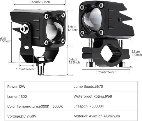 Warkance 2pcs 24W LED Auxiliary LED SPOTLIGHT FOGLALLE LIGHT FOGLAYS in Kuwait