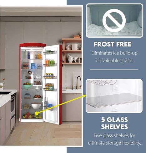 24 in. 11 cu. ft. Classic Frost Free Retro Single Door Refrigerator (Bisque) in Saudi Arabia