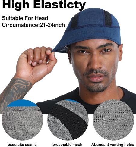 2 Pieces Skull Caps Helmet Liner for Men Women Cooling Cycling Hat Beanie for Running Fits Under Helmets in Kuwait
