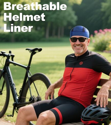 2 Pieces Skull Caps Helmet Liner for Men Women Cooling Cycling Hat Beanie for Running Fits Under Helmets in Kuwait