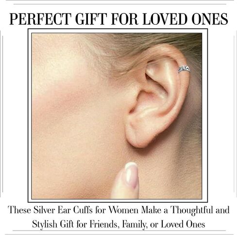 925 sterling Silver Ear Cuff - أقراط الكفة غير الثابتة القابلة للتعديل من النيكل والرصاص للنساء - مثالية للأصدقاء والأحباء المجوهرات التايلاندية in Kuwait