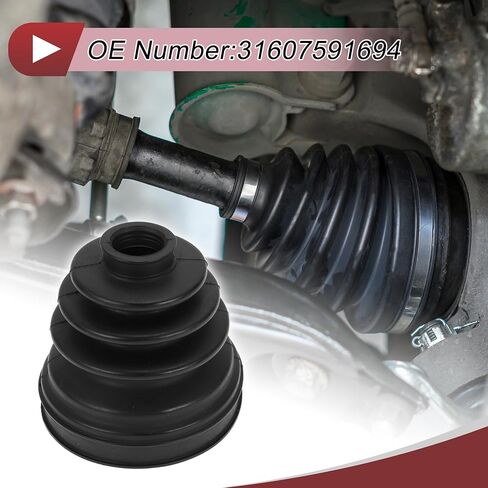 1 Set CV Joint Boot Kit for Mini Cooper 2007-2015 Inner Constant Velocity Joint Boot W/Clamps No.31607591694 Black Rubber in Saudi Arabia