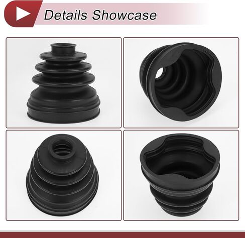 1 Set CV Joint Boot Kit for Mini Cooper 2007-2015 Inner Constant Velocity Joint Boot W/Clamps No.31607591694 Black Rubber in Saudi Arabia