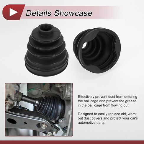 1 Set CV Joint Boot Kit for Mini Cooper 2007-2015 Inner Constant Velocity Joint Boot W/Clamps No.31607591694 Black Rubber in Saudi Arabia