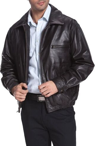 BGSD Men Aaron Classic Cowhide Leather Bomber Jacket (Regular and Big & Tall) in Saudi Arabia