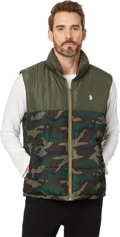U.S. Polo Assn. Men's USPA Color-Block Puffer Vest in Saudi Arabia