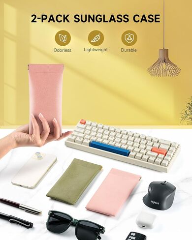 علبة نظارات شمسية مشتركة ، علبة نظارات أعلى مع تنظيف القماش ، حالات نظارات ناعمة فائقة الخفيفة للنساء للنساء الرجال in Saudi Arabia