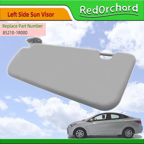Left & Right Side Sun Visor Fit for Hyundai Accent 1E 2011 2012 2013 2014 2015 Replace 85210-1R000 85220-1R000 Front Driver & Passenger Protection Shade Sunshade Makeup Mirror Blocker Gray in Saudi Arabia