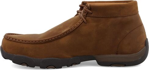 Twisted X Men's Steel Toe Chukka Driving Moc - Handcrafted Leather Safety Toe Shoes with Slip Resistant Outsole - Comfortable, Durable, and Stylish Lace-Up Boots, Distressed Saddle, 10 M in Saudi Arabia