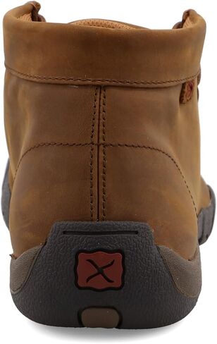 Twisted X Men's Steel Toe Chukka Driving Moc - Handcrafted Leather Safety Toe Shoes with Slip Resistant Outsole - Comfortable, Durable, and Stylish Lace-Up Boots, Distressed Saddle, 10 M in Saudi Arabia