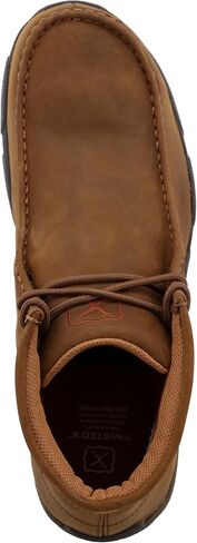 Twisted X Men's Steel Toe Chukka Driving Moc - Handcrafted Leather Safety Toe Shoes with Slip Resistant Outsole - Comfortable, Durable, and Stylish Lace-Up Boots, Distressed Saddle, 10 M in Saudi Arabia