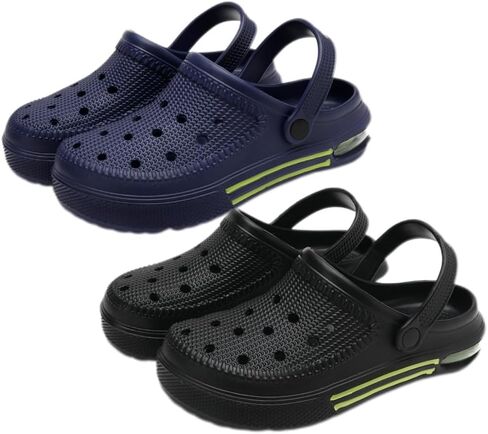 ShadowFax 2 Pairs Slip-on Arch Support Garden Clogs Shoes for Men and Women Indoor Outdoor Walking Slippers in Kuwait