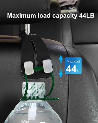 GZSH 2 PCS Car Seat Headrest Hooks Purse Hook for Car Leather 2 In 1 Car Seat Hooks for Universal Car Hanger Storage Organizer Car Headrest Hook for Purse, Bags etc |Add Car Extra Space| Black in Kuwait
