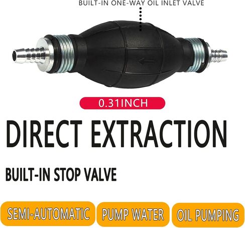 1 PCS 6MM مضخة الوقود خط الوقود لمبة اليد التمهيدي. مناسبة لمعظم السيارات والقوارب والدراجات النارية (6Black) in Kuwait