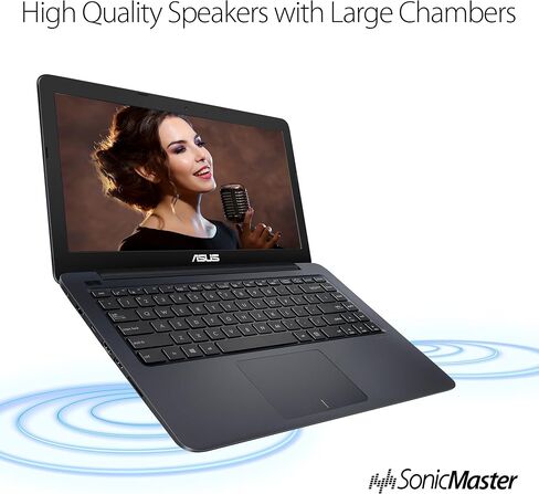 ASUS L402YA Thin & Light Laptop, 14" FHD; AMD E2-7015 Quad Core Processor, AMD Radeon R2 Graphics, 4GB RAM, 64GB eMMC Storage, Windows 10 S with 1yr Office 365 Included, White, L402YA-ES22-WH in Saudi Arabia