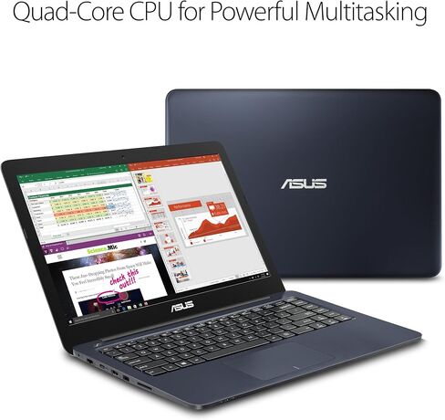 ASUS L402YA Thin & Light Laptop, 14" FHD; AMD E2-7015 Quad Core Processor, AMD Radeon R2 Graphics, 4GB RAM, 64GB eMMC Storage, Windows 10 S with 1yr Office 365 Included, White, L402YA-ES22-WH in Saudi Arabia