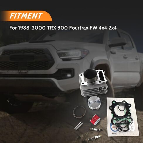 74MM TRX 300 Cylinder Piston Gasket Top End Rebuild Kit For 1988-2000 TRX 300 Fourtrax FW 4x4 2x4 Cylinder Top End Rebuild Kit replaces 12000-HC4-000, 12100-HC4-000 in Kuwait