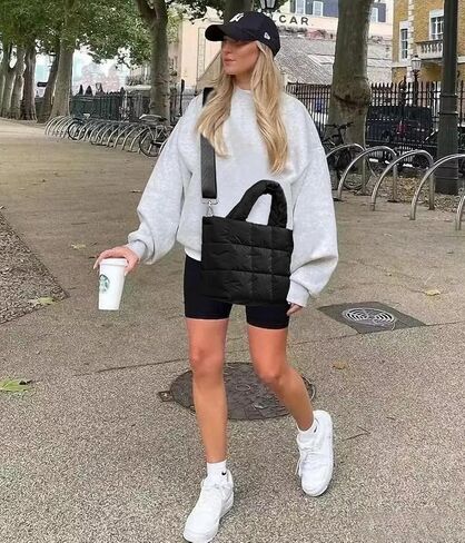 KALIDI Quilted Tote Bag Small Puffer Crossbody Bag for Women Lightweight Nylon Puffy Shoulder Handbag with Adjustable Strap in Saudi Arabia