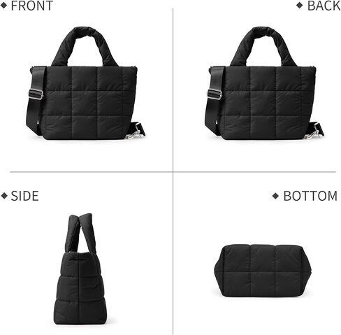 KALIDI Quilted Tote Bag Small Puffer Crossbody Bag for Women Lightweight Nylon Puffy Shoulder Handbag with Adjustable Strap in Saudi Arabia