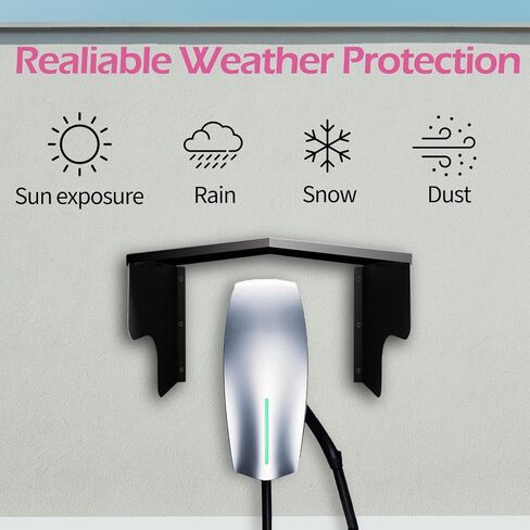 EV Charger Cover for Outdoor, Stainless Steel Electric Vehicle Charging Station Protective Roof for Tesla ChargePoint Emporia Grizzl-E Weatherproof Heavy-Duty Wall Mount Accessories in Saudi Arabia
