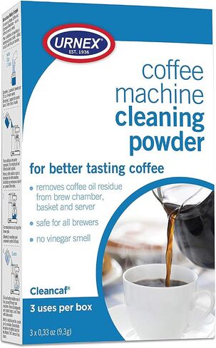 Urnex Coffee Maker and Espresso Machine Cleaner Cleancaf Powder - 3 Packets - Safe On Keurig Delonghi Nespresso Ninja Hamilton Beach Mr Coffee Braun in Saudi Arabia