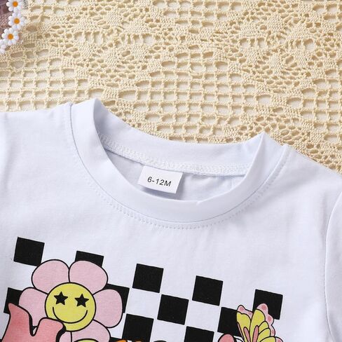 Happy Town Toddler Clothes Baby Boy Girl Smiley Face Shirt Short Sleeve T-Shirt Tee Summer Tops Outfits in Saudi Arabia