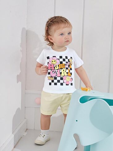 Happy Town Toddler Clothes Baby Boy Girl Smiley Face Shirt Short Sleeve T-Shirt Tee Summer Tops Outfits in Saudi Arabia