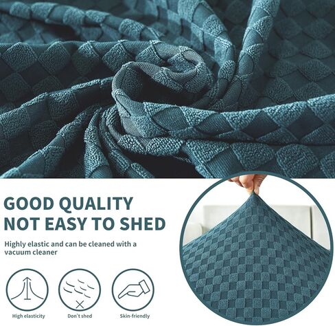 YEMYHOM 【Clearance Stretch 3 Pieces Cushion Covers Sofa Seat Cushion Slipcovers Soft Couch Cover Replacement Diamond Pattern Furniture Protector with Elastic Bottom (Diamond Dark Gray) in Kuwait