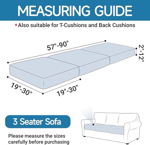 YEMYHOM 【Clearance Stretch 3 Pieces Cushion Covers Sofa Seat Cushion Slipcovers Soft Couch Cover Replacement Diamond Pattern Furniture Protector with Elastic Bottom (Diamond Dark Gray) in Kuwait