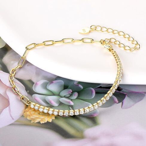 Moissanite Tennis Bracelet, 0.93cttw D Color VVS1 925 Sterling Silver Adjustable Bracelets for Women Wife Birthday Jewelry Gift in Saudi Arabia