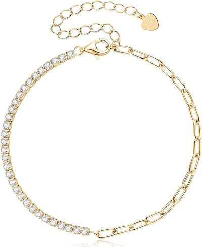 Moissanite Tennis Bracelet, 0.93cttw D Color VVS1 925 Sterling Silver Adjustable Bracelets for Women Wife Birthday Jewelry Gift in Saudi Arabia