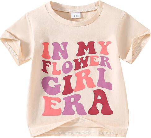 Kids Girl in My Flower Girl Era Shirt Wedding Party Clothes Wedding Souvenir Gift in Saudi Arabia