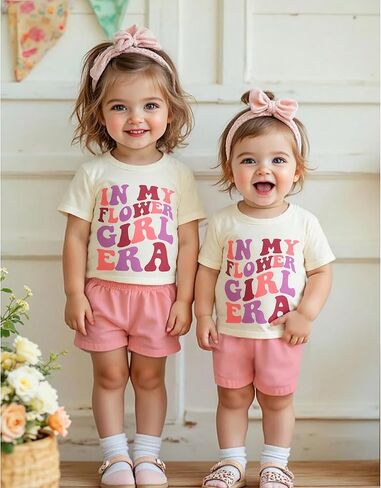 Kids Girl in My Flower Girl Era Shirt Wedding Party Clothes Wedding Souvenir Gift in Saudi Arabia