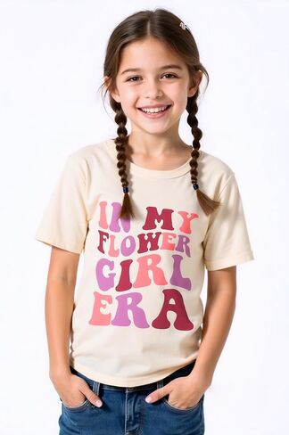 Kids Girl in My Flower Girl Era Shirt Wedding Party Clothes Wedding Souvenir Gift in Saudi Arabia