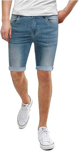 Men's Super Comfy Stretch Fit Denim Shorts ASHL46052 PK15 Tobacco 36 in Saudi Arabia