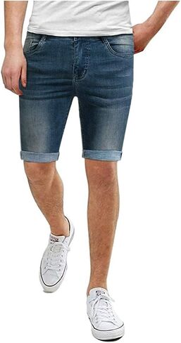 Men's Super Comfy Stretch Fit Denim Shorts ASHL46052 PK15 Tobacco 36 in Saudi Arabia