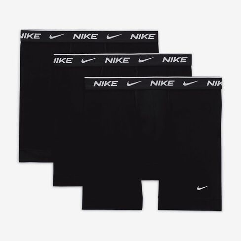 Nike Essential Cotton Stretch Boxer Brief, Dri-FIT 3Pk, White/Grey Heather/Black, Medium in Saudi Arabia