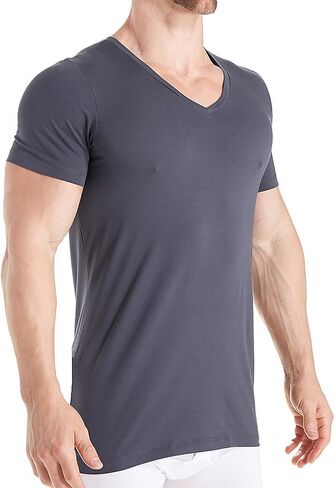 HANRO Men's Cotton Superior V-Neck Shirt in Kuwait