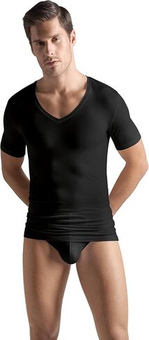 HANRO Men's Cotton Superior V-Neck Shirt in Saudi Arabia