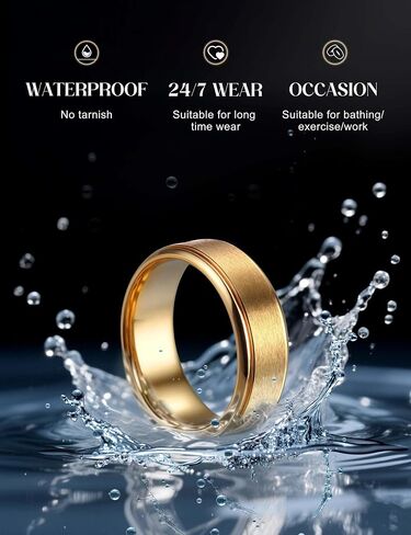 Jstyle Stainless Steel Wedding Rings for Men Women 8MM Mens Wedding Band Silver/Black/Gold Engagement Mens Rings, Matte Surface Polished Edge Men Ring Jewelry Comfort Fit 6-14 in Saudi Arabia
