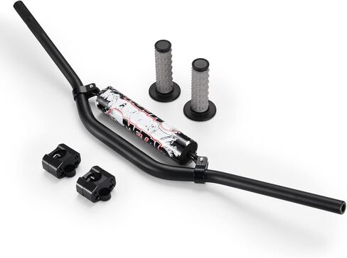 1 1/8 "28mm 7075 مقابض سبائك الألومنيوم 4 أجهزة كمبيوتر ، مع لوحة بار ， 1 1/8" قبضة عالمية ， أقواس المقود. لصالح Universal ، Dual Sport Adv Pit Dirt Bike Motocross (Black) in Kuwait