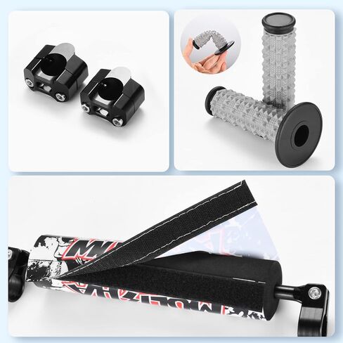 1 1/8 "28mm 7075 مقابض سبائك الألومنيوم 4 أجهزة كمبيوتر ، مع لوحة بار ， 1 1/8" قبضة عالمية ， أقواس المقود. لصالح Universal ، Dual Sport Adv Pit Dirt Bike Motocross (Black) in Kuwait