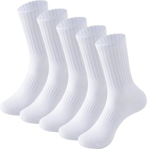 MAGIARTE Womens Athletic Cotton Crew Socks (no cushion) Moisture Wicking Breathable Sports Casual Socks for Women 3/5-PACK in Kuwait