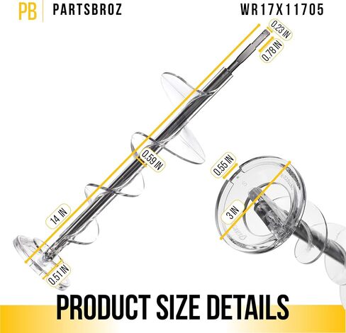 WR17X11705 موزع صانع الثلج من PartsBroz - أجزاء ثلاجة Hotpoint المتوافقة مع GE - يستبدل AP3672963 EA964350 PS964350 - جزء الثلاجة DIY مدى الحياة - سهل التركيب in Saudi Arabia