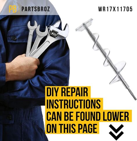 WR17X11705 موزع صانع الثلج من PartsBroz - أجزاء ثلاجة Hotpoint المتوافقة مع GE - يستبدل AP3672963 EA964350 PS964350 - جزء الثلاجة DIY مدى الحياة - سهل التركيب in Saudi Arabia