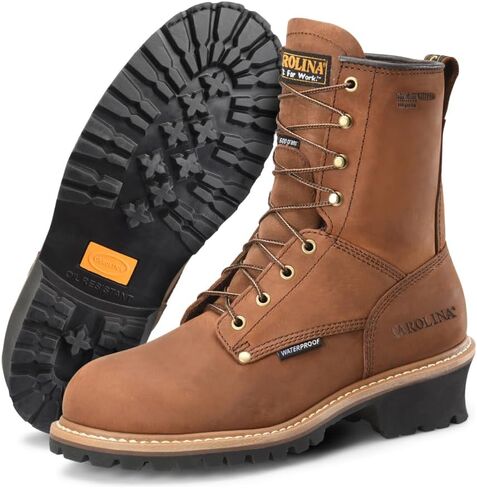 Carolina Shoe Logger Boot,8,EE,Brown,Plain,PR, Copper in Saudi Arabia